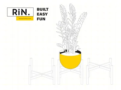 RiN teak wood furniture studio | logo design branding design illustrator logo