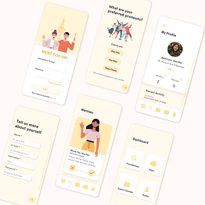 Ment for UW app design illustration ui ux ux ui