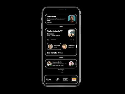 iOS Music Widget black clean concept high contrast interaction ios ios14 mobile motion principle spotify ui ux widgets
