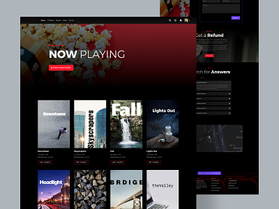 Movie Theatre layout pack | Divi creative design film graphic design high contrast landing page layout design minimal movie netflix online movie stream serial stream tv app tv show typography ui ux website