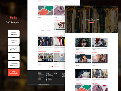 Erlo Blog Page PSD Web Template business design digital landing landing page marketing page template web web design web template website
