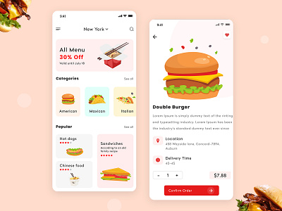 food ui app design food app food illustration ui design