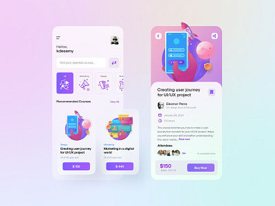 Online Course Finder Exploration Design application clean course e learning finder icons internet lesson mobile product design school study ui design uiux