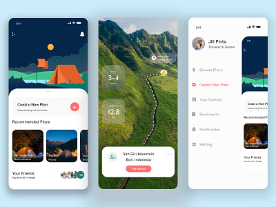 trackking travelling ui app design minimalist travelling ui ui design