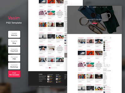 Vasim Blog Page PSD Web Template business design digital landing landing page marketing page template web web design web template website