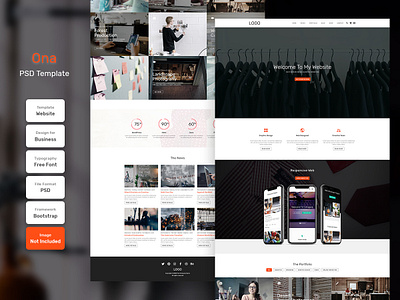 Ona Business Homepage PSD Web Template business design digital landing landing page marketing page template web web design web template website