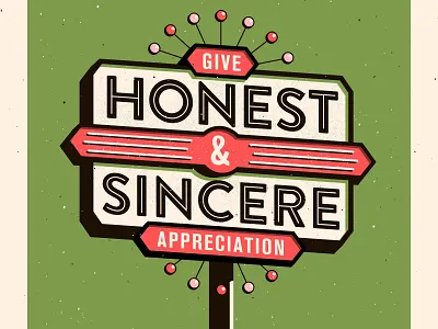 1. Give honest & sincere appreciation how to win friends illustration signage typography vector vintage