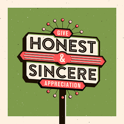 1. Give honest & sincere appreciation how to win friends illustration signage typography vector vintage