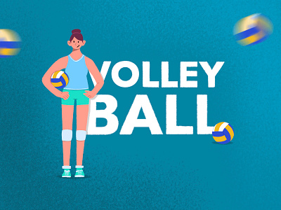 Volleyball girl design flat illustration minimal procreate sport volleyball