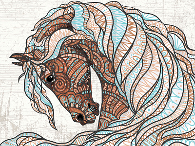 "Horse" by Masha Van for Intalence Art animal art digital digital art digital illustration drawing graphics horse idea patterns