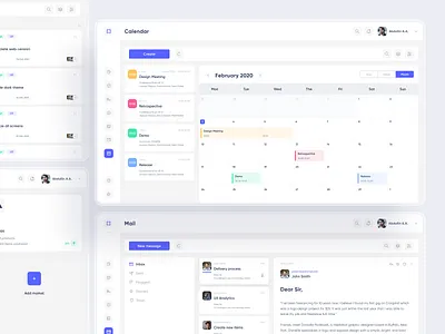 Meeting notes calendar app dashboad design desktop flat minimal saas ui ux web