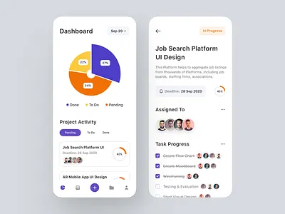 Project Management - Mobile App calendar app dashboad halal halal design development job job application management app mobile app project project management project management tool project manager projects saas social app statistic task task management task management app todo app