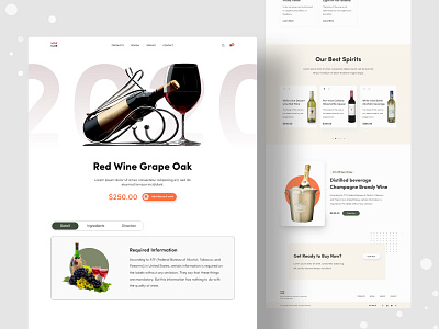 Product Landing Concept 2020 trend clean creative dribbble best shot homepage landing page landingpage minimal minimalist popular popular design ui ui design uiux ux web web design website wine wine shop