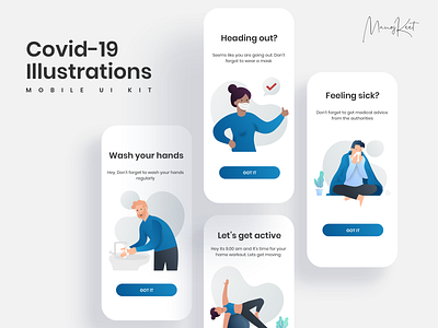 Covid illustrations flatillustration illustraion illustration art mobile app design mobile ui sketch vector