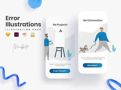 Error UI Illustration Pack flat illustration illustration illustration art mobile app design mobile ui sketch web illustrations