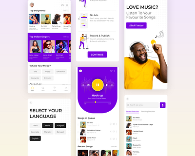 Music App Design adobexd illustrations minimal design mobile application music music app music app ui music application ui design ui designs ux design webdesign