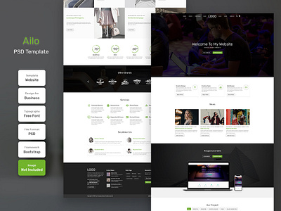 Ailo Business Homepage PSD Web Template banner business company corporate cover creative design email home promotion template web