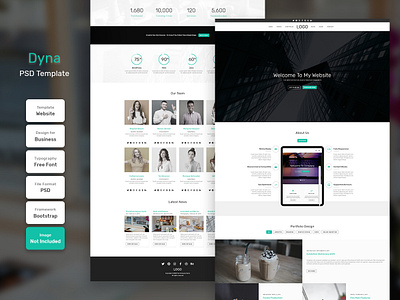 Dyna Agency Homepage PSD Web Template banner business company corporate cover creative design email home promotion template web