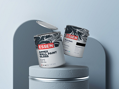 ESSEN paints rebranding 3d 3d modeling brand identity branding branding and identity can mockup design identity illustration logo logo design logo design branding mockup paint branding paint logo painting can paints paints branding rebranding wall painting