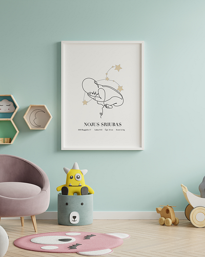 Poster metric for a newborn baby design graphic graphic design illustration illustration design lineart metric metrics mockup photoshop print