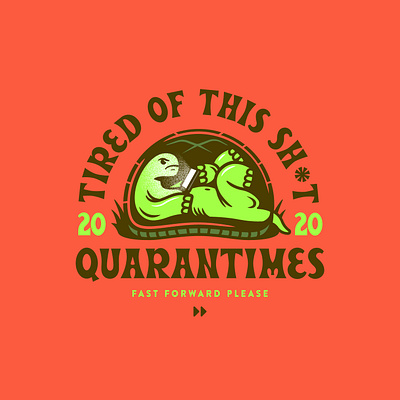 Quarantimes artwork cartoon design doodle drawing illustration quarantine turtle typography vector