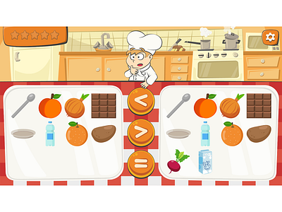 Chef and Count game assets and UI design button design cartoon character cartoon chef cartoon food cartoon game cartoon illustration cartoon style cartoon ui cartoonish character design chef food game art game design game development game ui kitchen ui ui design user inteface