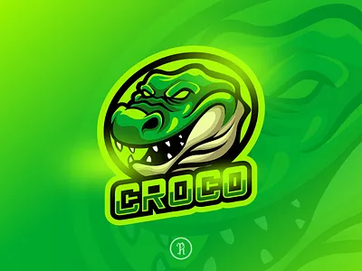 Croco alligator mascot sport logo alligator art branding cartoon crocodile csgo design esport fortnite game gaming green head illustration logo mascot mascot character sport team vector