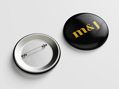 M & J - Pin (Black) art direction branding branding design button cebu event events graphic design logo mark logo mark symbol merch mj mj events philippines pin pin button pin button design pin design pin mockup setup