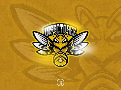 insectobee yellow bee mascot esport logo art bee brand branding cartoon character csgo design esport fortnite game gaming illustration logo mascot sport team twitch vector yelllow