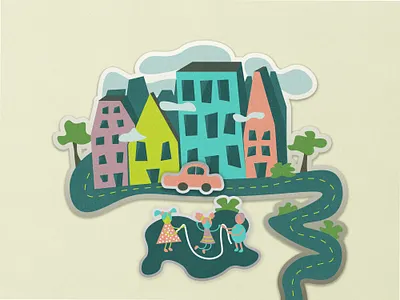 Hope 2020 adobe ai art city colors design flat graphic happy house illustration illustrator landscape nature old school place retro town village