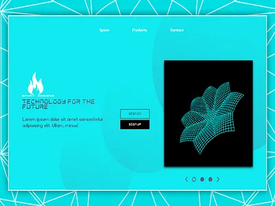Tech Type Landing Page Design amazing cool design future futuristic minimal photoshop tech technology web website