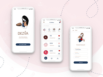 UX/UI Design concept for coffee shop app design illustration mobile ui ux