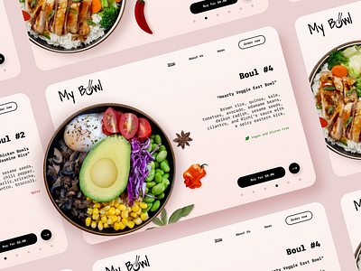 Concept of website - Bowls! asian food bowl delivery fast food fastfood food food shop logo logo food logotype online shop shop vegan food web web design web site webdesign