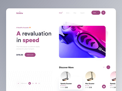 Website Design for Scooter best header clean design e commerce website ecommerce ecommerce design header header design homepage homepage design landingpage minimal minimal design scooter simple typogaphy ui uiuxdesign ux webdesign website