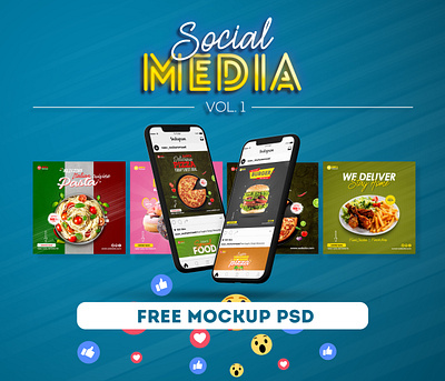 Social Media Food Banner-Free Mockup PSD advertising bangla calligraphy design download mock up download mockup free mockup illustration instagram banner instagram post instagram template psd mockup social media social media design socialmedia