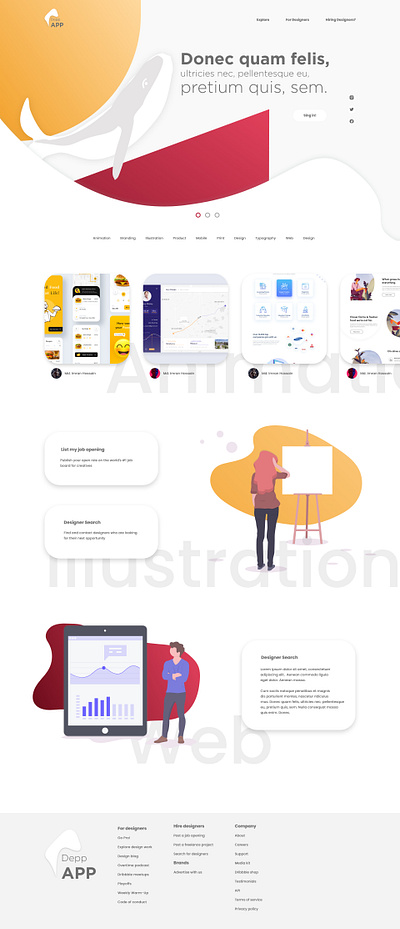 Depp app design illustration logo ux web website