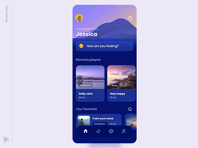 Calm App UI Animation animation app app design calm cards case chilling health ios lifestyle meditate meditation meditation app meditations mobile mvp relaxing ui ux yoga