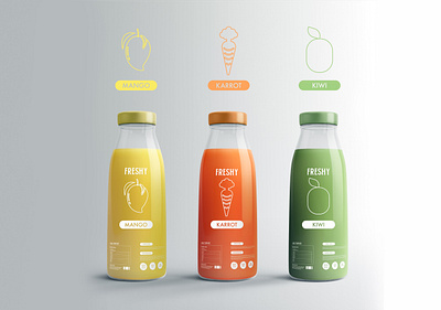 Juice Bottle branding design graphic logo mockup