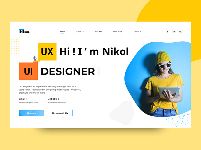 Nikol - Portfolio | Landing Page design designer landing design landing page nikol portfolio ui ux websites