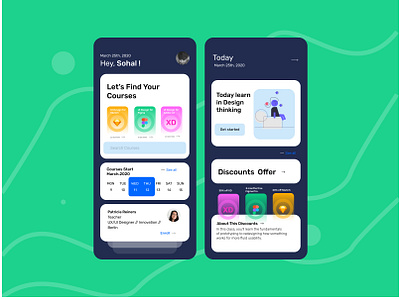 Online Courses App 2020 adobe xd app courses design education figma learning offer sketch