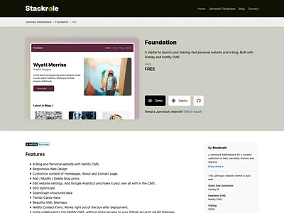 Jamstack Templates page flat jamstack minimal ui ux website website builder websites