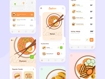 FoodApp app design application design entertainment flat food app food illustration graphic illustration interaction design marketing ui ux uidesign uxdesign