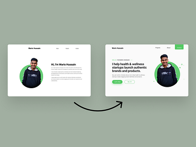 Redesigned Waris Hussain’s Portfolio Website brand design green minimal minimalism minimalist portfolio portfolio design portfolio site ui web web design webdesign website website design white whitespace
