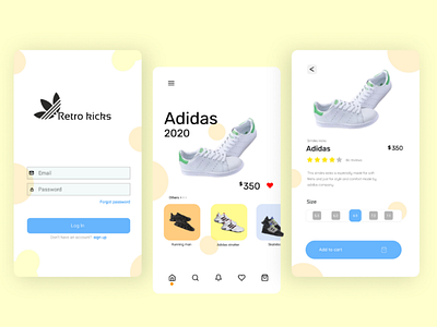 Kicks shopping mobile app design