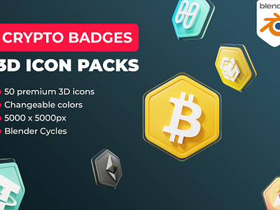 3D Crypto Badges Vol 1
