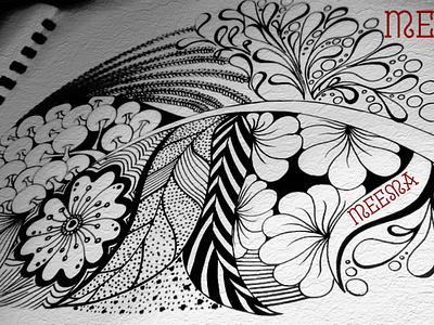 Free zentangle art meema044 ink drawing art