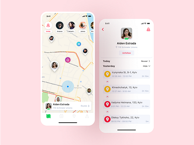 Friends location tracking app app design design location location app location pin location tracker map pin place sketch to do list ui ux