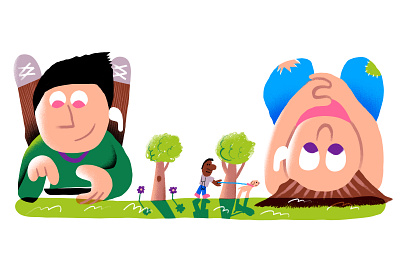 Safely Outdoors #3 canadian covid date dating digital art digital illustrator dog walking editorial editorial art editorial illustration illustration illustration design illustrator outside pandemic park playlist procreate procreate art procreateapp