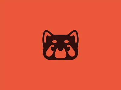 Red Panda animal branding design flat logo red panda vector