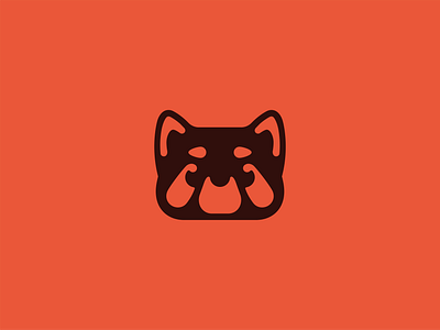 Red Panda animal branding design flat logo red panda vector